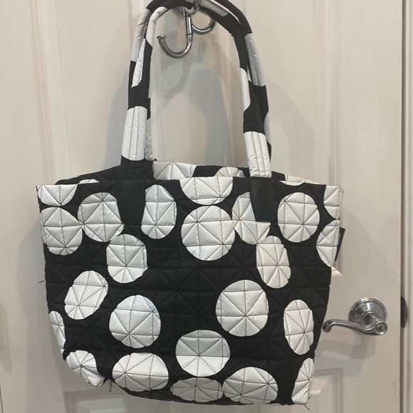 Black and White Quilted Tote Bag - Picture 1 of 5